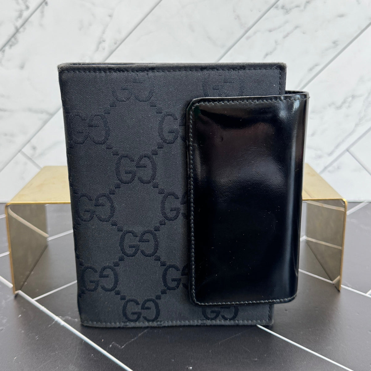 Gucci Black Canvas & Leather Passport Agenda