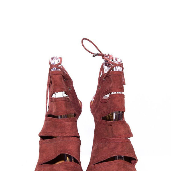 Aquazzura Burgundy Suede Heels SZ 38