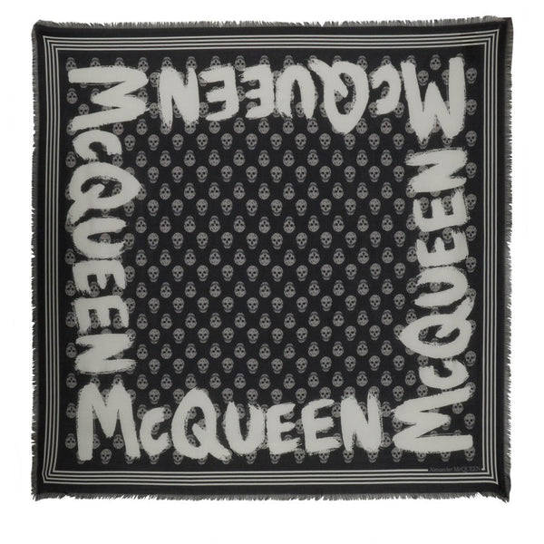 Alexander Mcqueen Men Graffiti Biker Scarf
