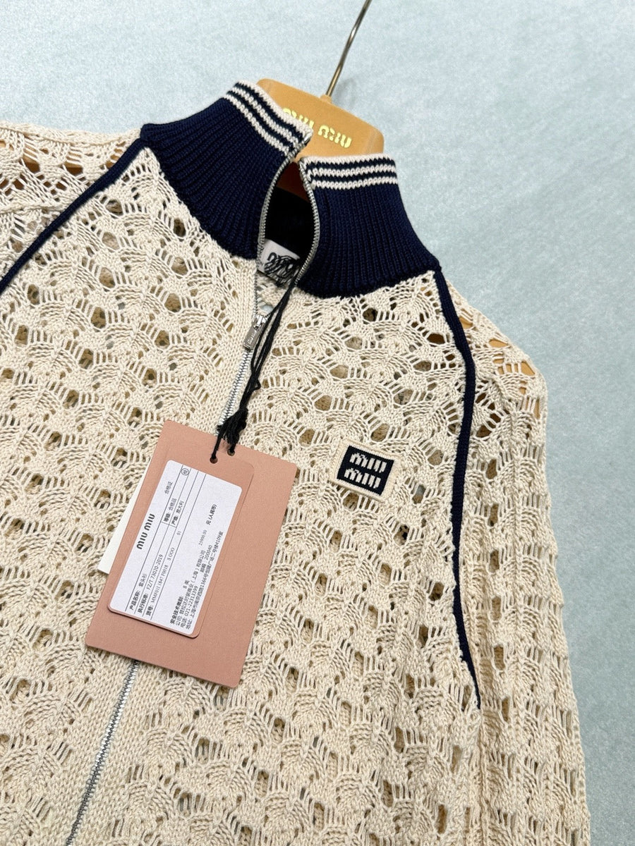 MIU M ZIP CARDIGAN