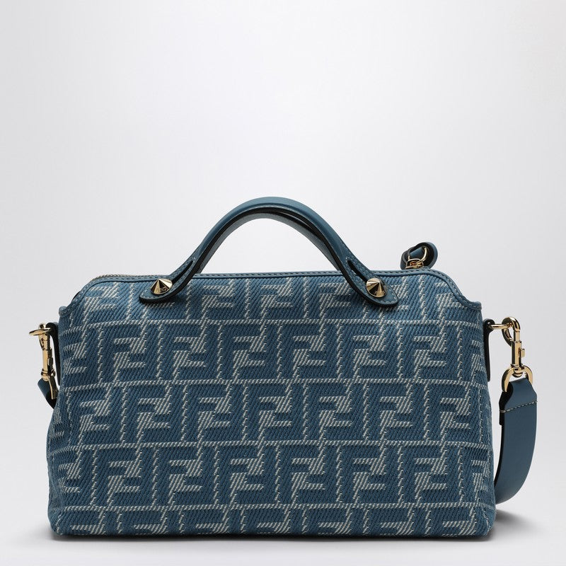 Fendi By The Way Soft Medium Bag In Jacquard Ff Denim Effect Blue Women