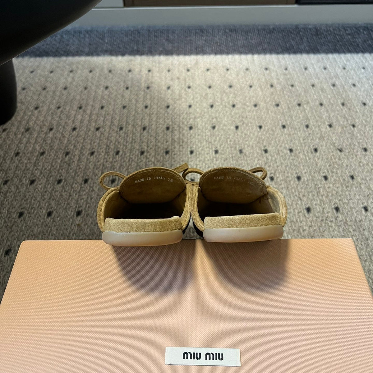 MIU M SUEDE MULES