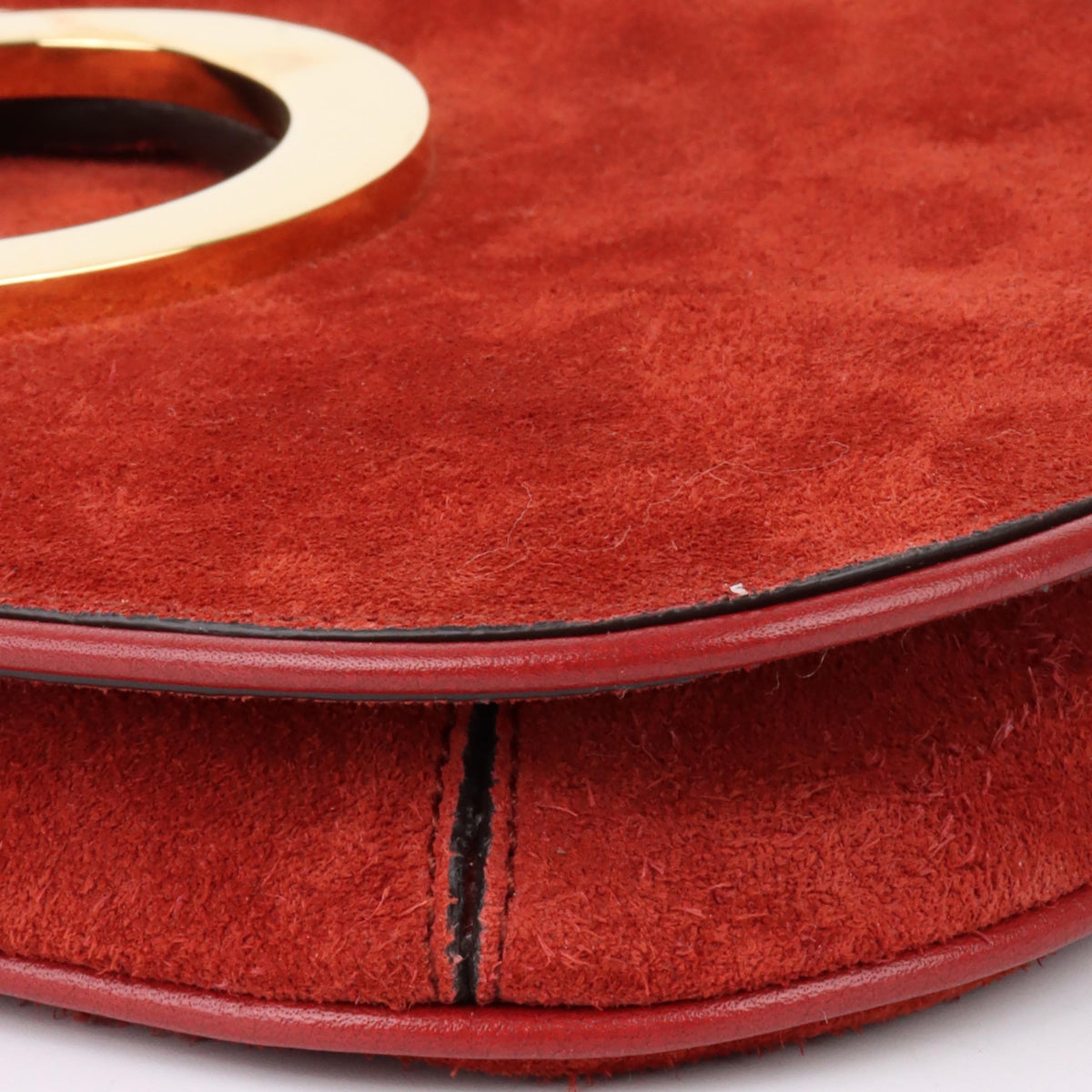 Gucci Blondie Red Suede Shoulder Bag.