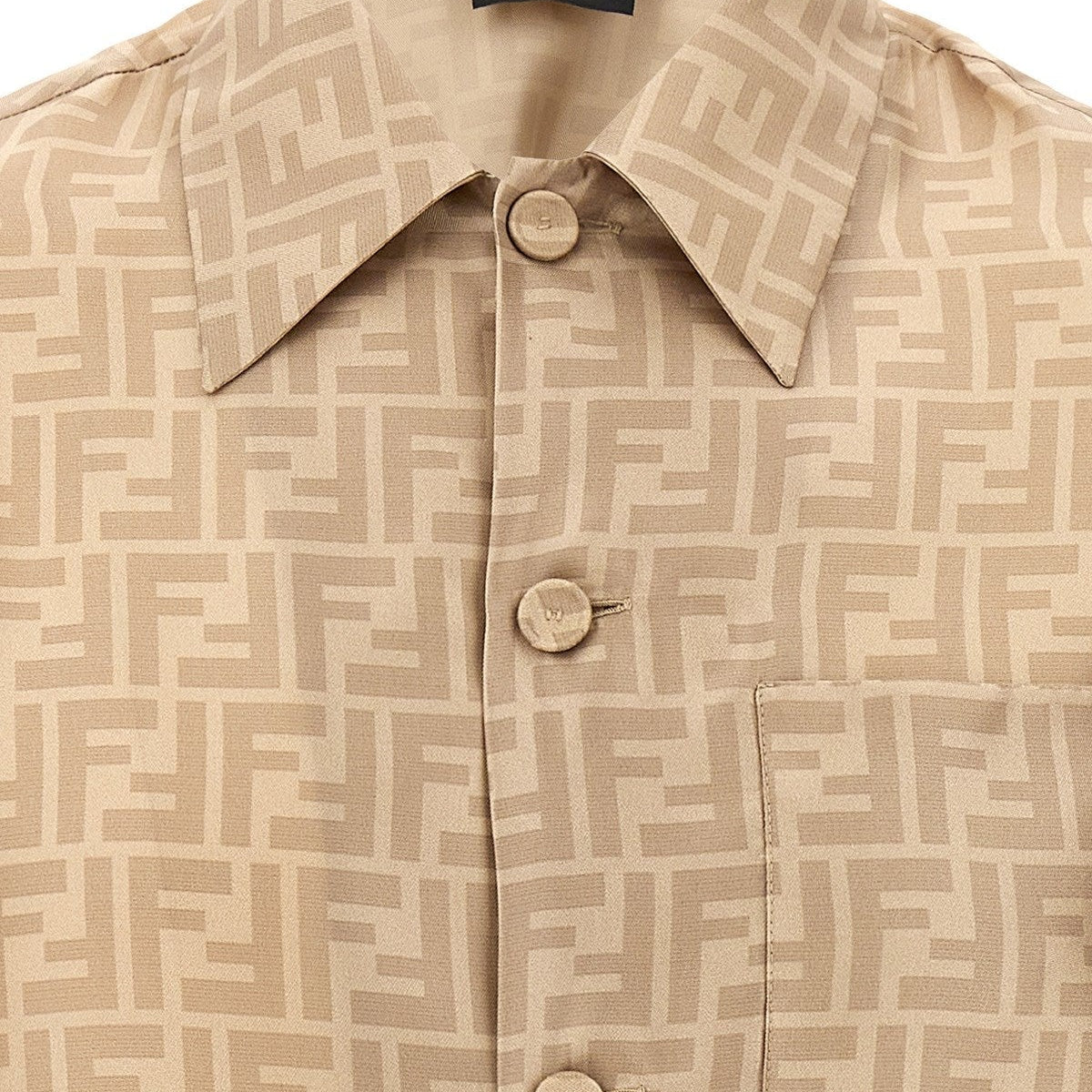 Fendi Men Ff Silk Shirt