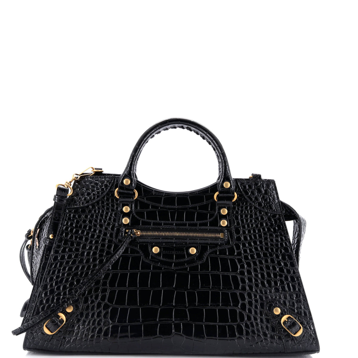 Balenciaga Neo Classic City Bag Crocodile Embossed Leather Medium