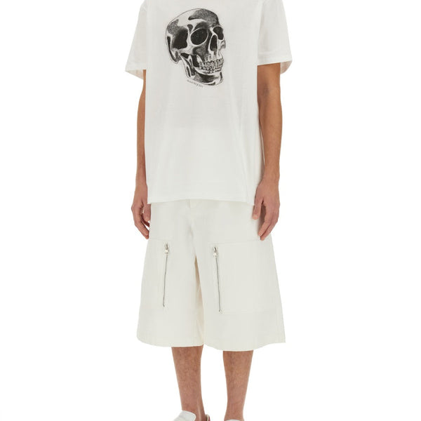 Alexander Mcqueen Men Skull Print T-Shirt