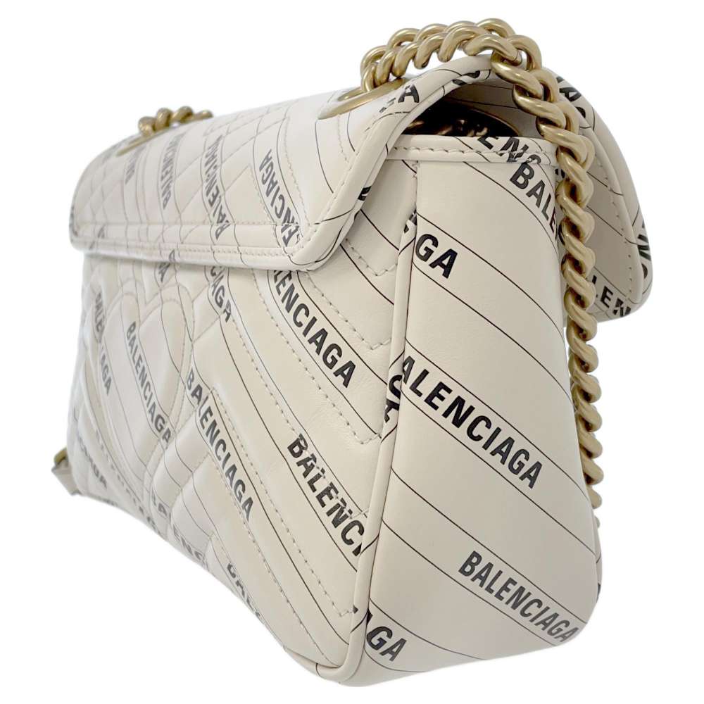 GUCCI BALENCIAGA Hacker Project ChainShoulder Bag Beige 443497 Leather