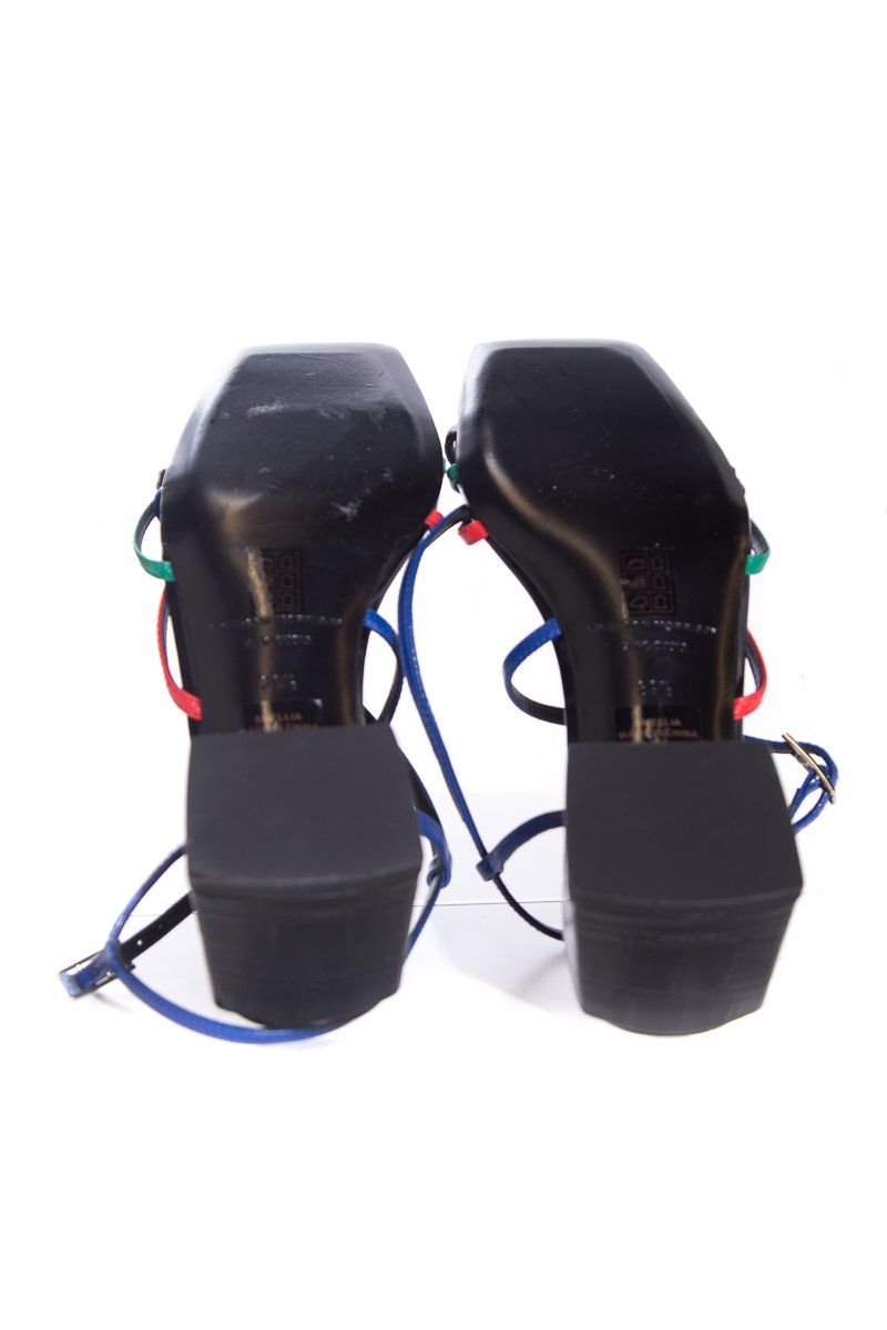 Sigerson Morrison Black and Multicolor Sandals SZ 37.5
