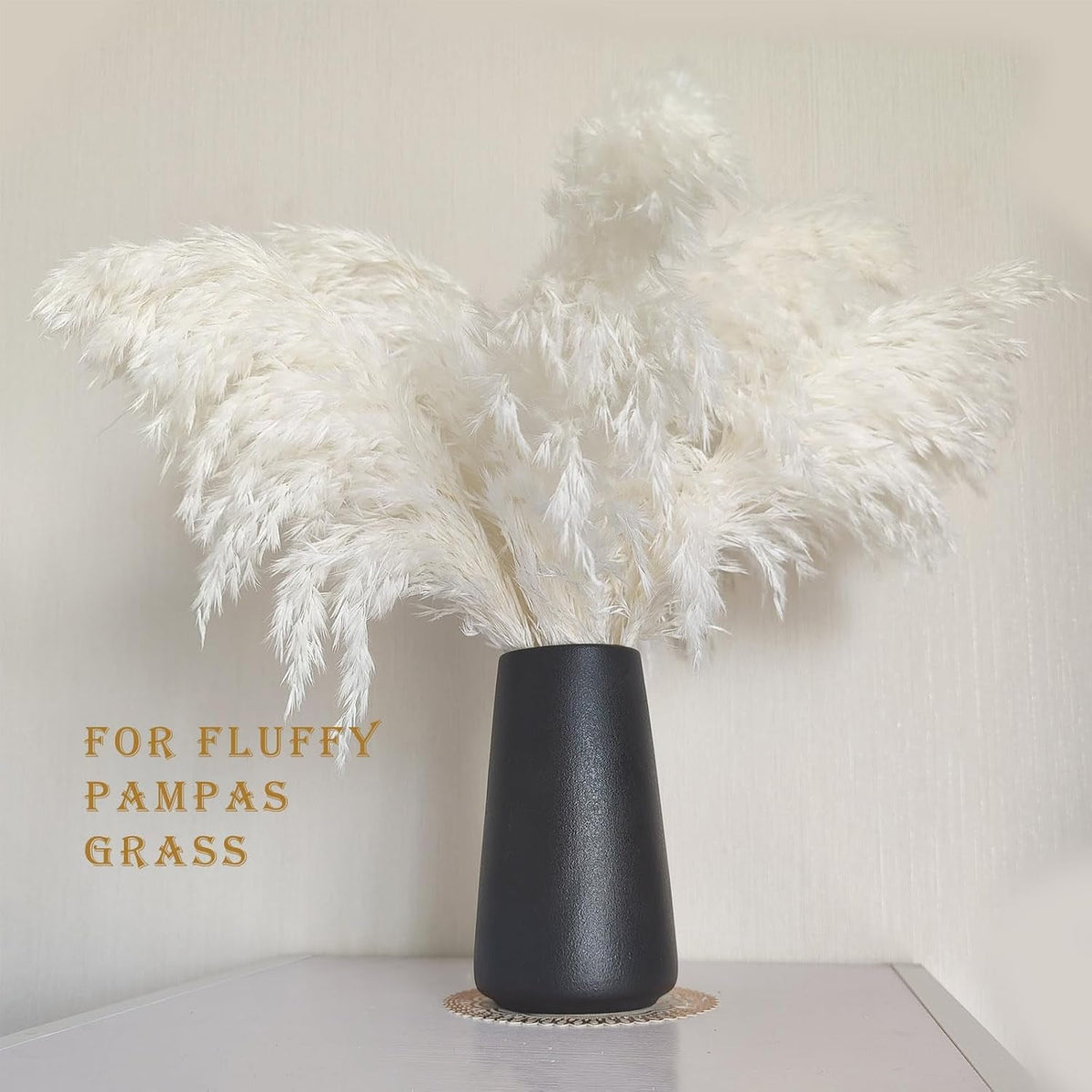 Matte Black Vase - Black Flower Vase, 6" Small Simple Modern Ceramic Vases for Flower/Pampas Grass, Minimalist Farmhouse Boho Vase for Centerpieces, Home Decor, Bathroom Decor