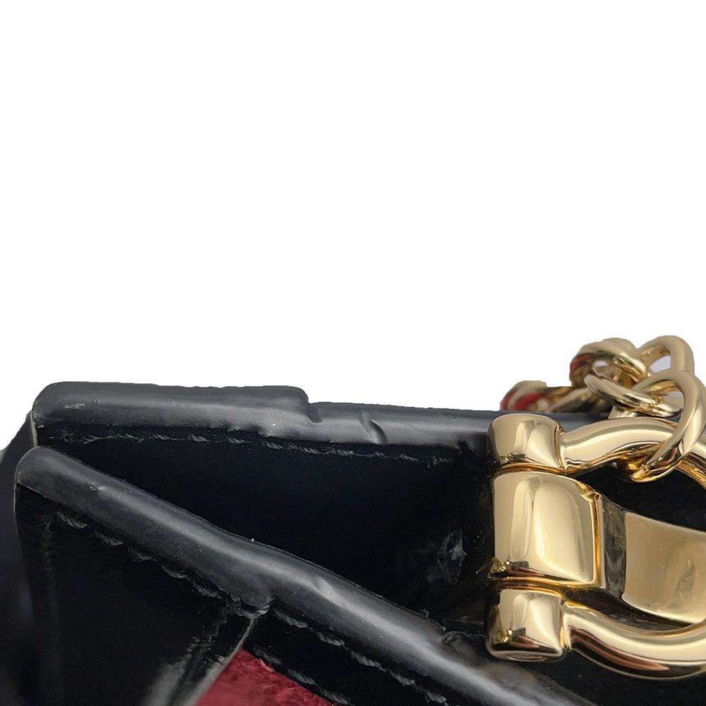 GUCCI Ophidia Shoulder Bag Red/Black 503877 Suede leather