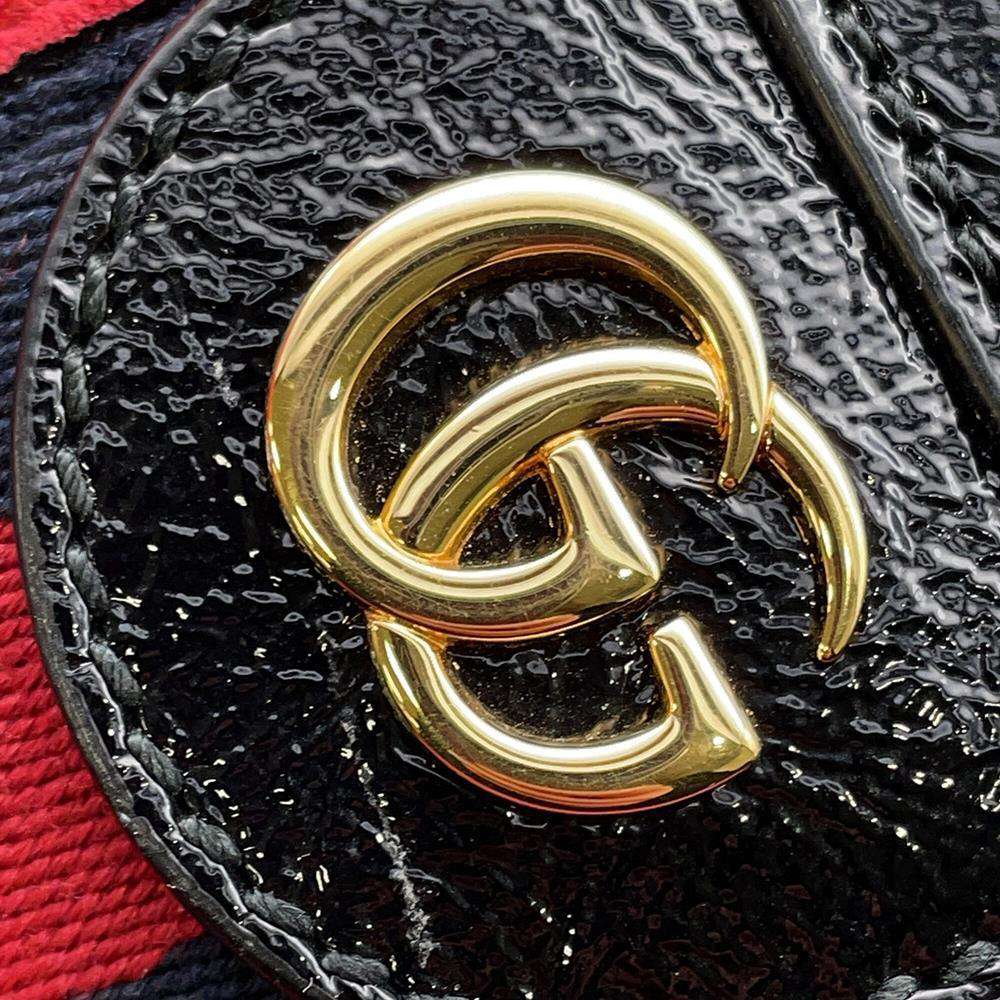 GUCCI Ophidia Shoulder Bag Red/Black 503877 Suede leather