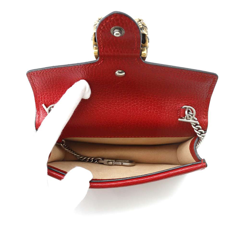 GUCCI Dionysus ChainShoulder Bag Red 476432 Leather