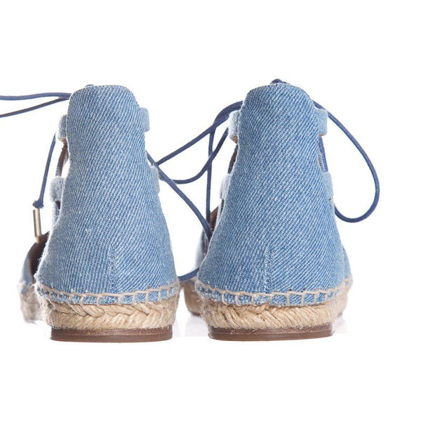 Aquazzura Denim Lace Up Espadrille SZ 37