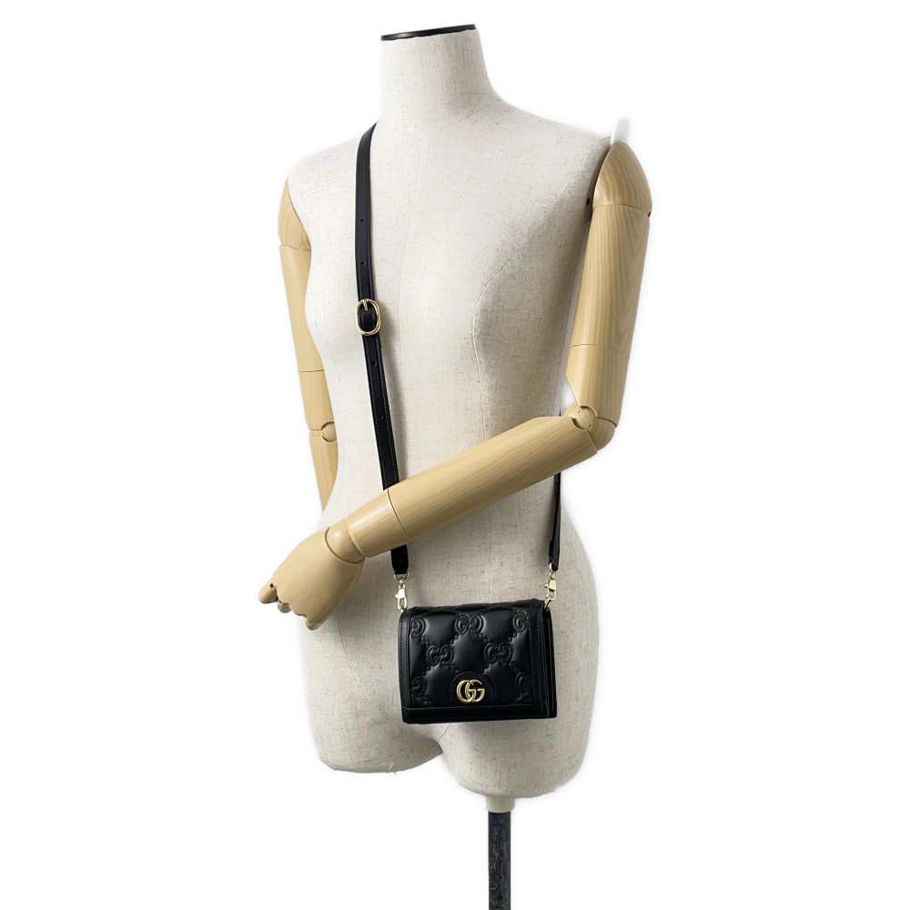 GUCCI GG Matelasse 2WAY Shoulder Bag Black 723777 Leather