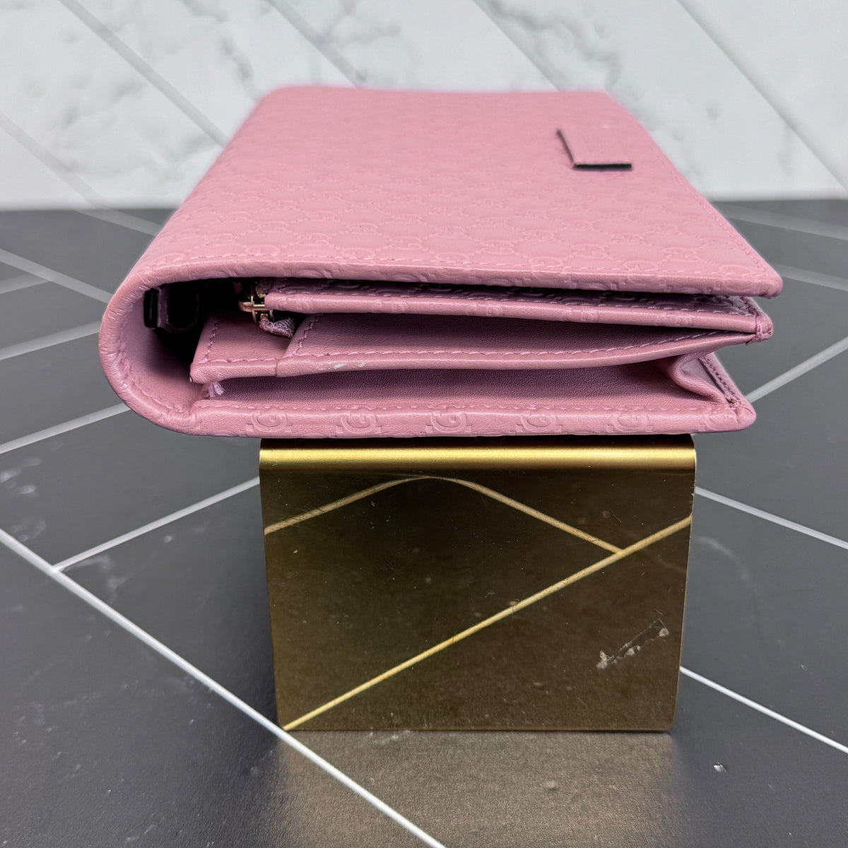 Gucci Pink Microguccissima Wallet on a Chain
