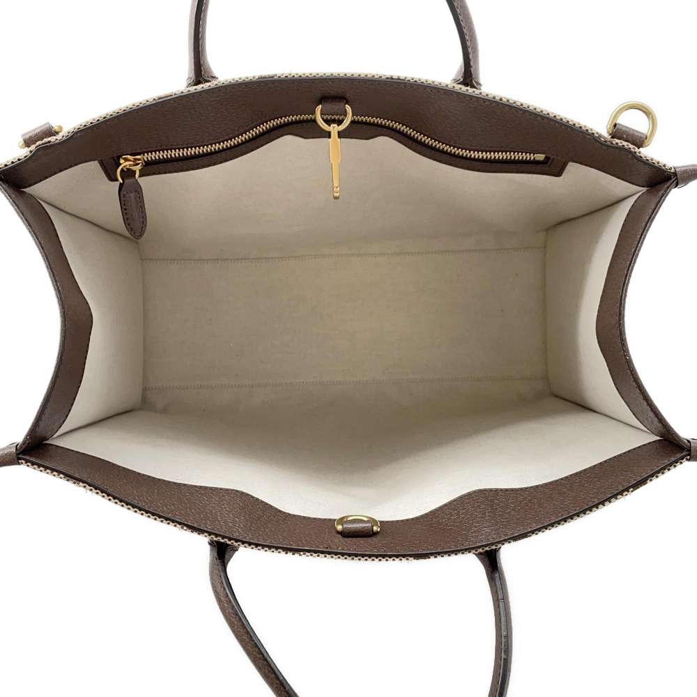 GUCCI Jumbo GG 2WAY Tote Bag Beige/Brown 678839 Canvas Leather