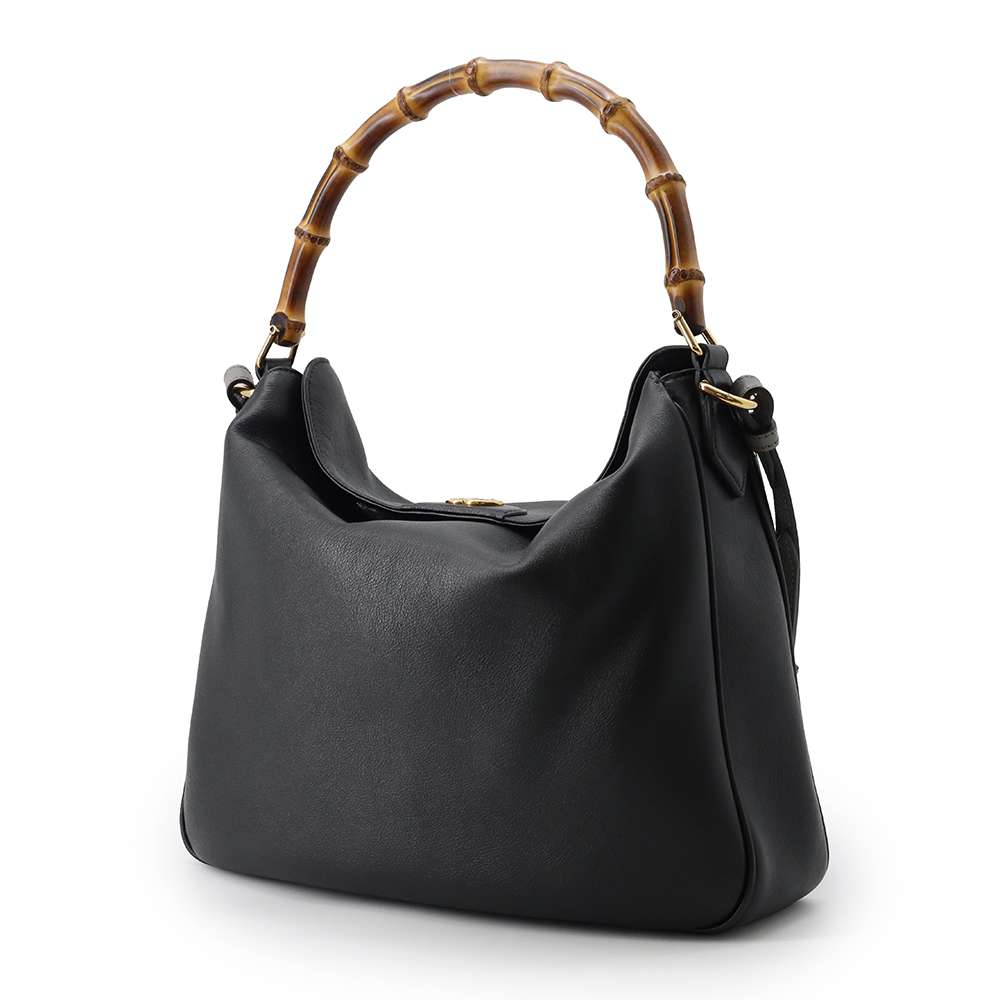 GUCCI Diana Shoulder Bag Black 746245 Leather Size Large