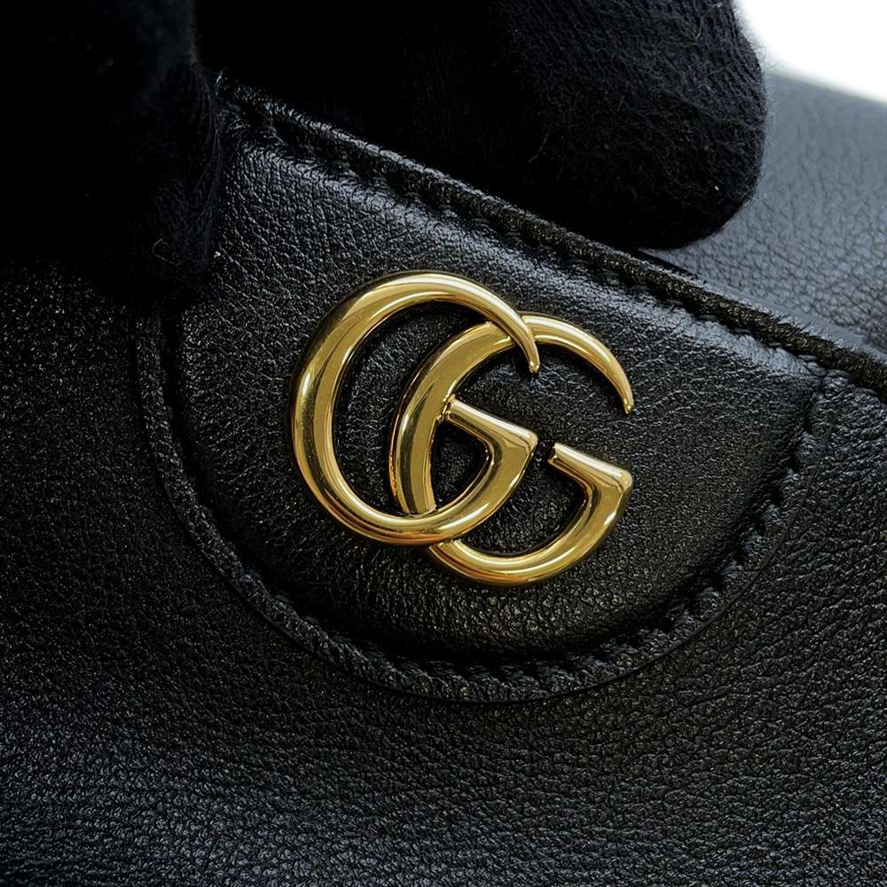 GUCCI Diana Shoulder Bag Black 746245 Leather Size Large