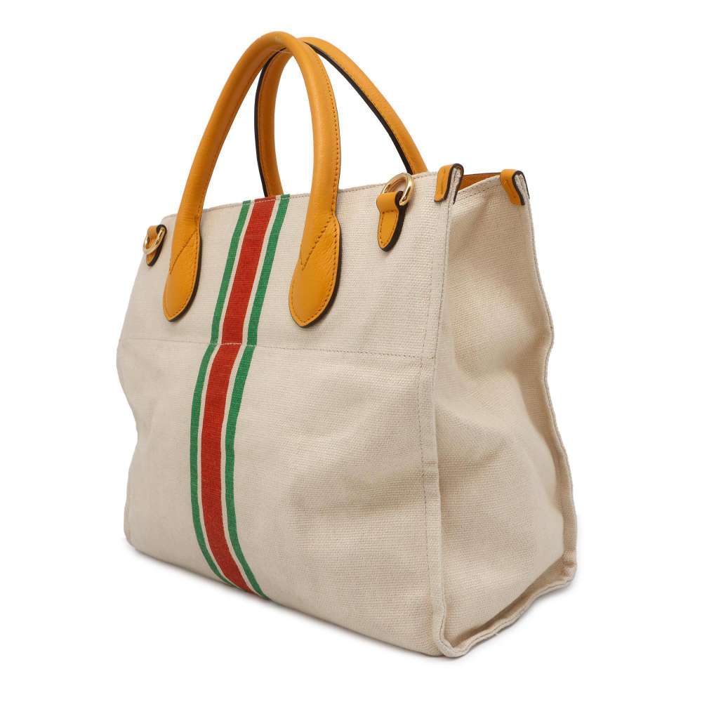 GUCCI 2WAYShoulder Bag Beige/Yellow 657422 Canvas Leather