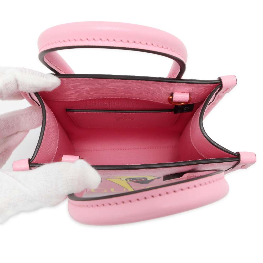 GUCCI Interlocking G Mini Tote Bag Bananya Collaboration Pink 671623 Leather