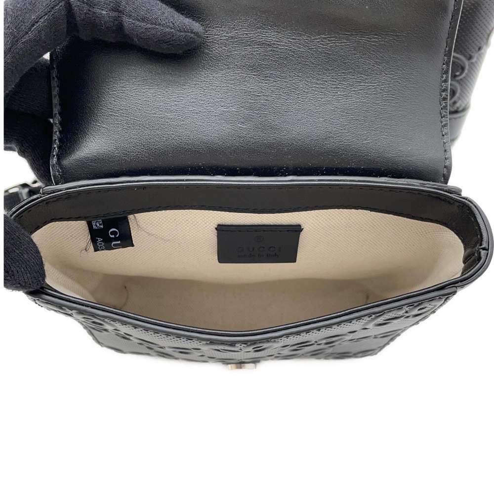 GUCCI GG embossed waist bag Black 631339 Leather
