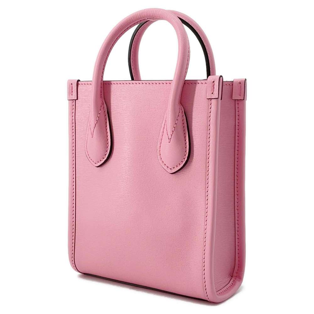 GUCCI Interlocking Mini Tote Bag Bananya Collaboration Pink 671623 Leather