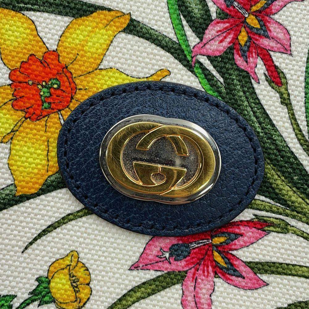 GUCCI Flora 2wayTote Bag Multicolor/Navy/White 550141 Canvas