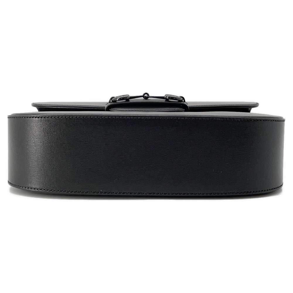 GUCCI Horsebit 1955 Shoulder Bag Black 700457 Leather