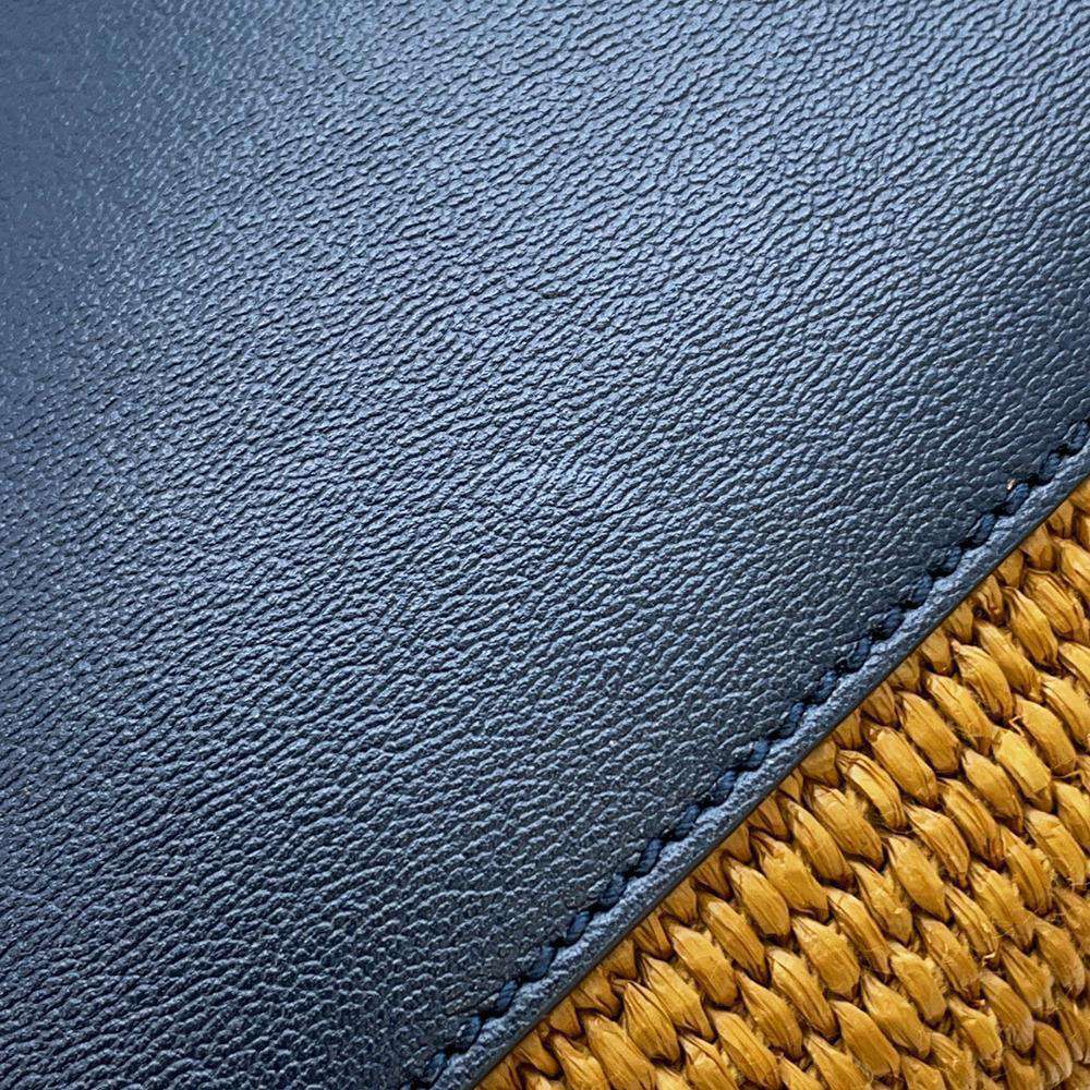 GUCCI GG Marmont Ophidia Tote Bag Brown 631685 Raffia Leather Size Medium