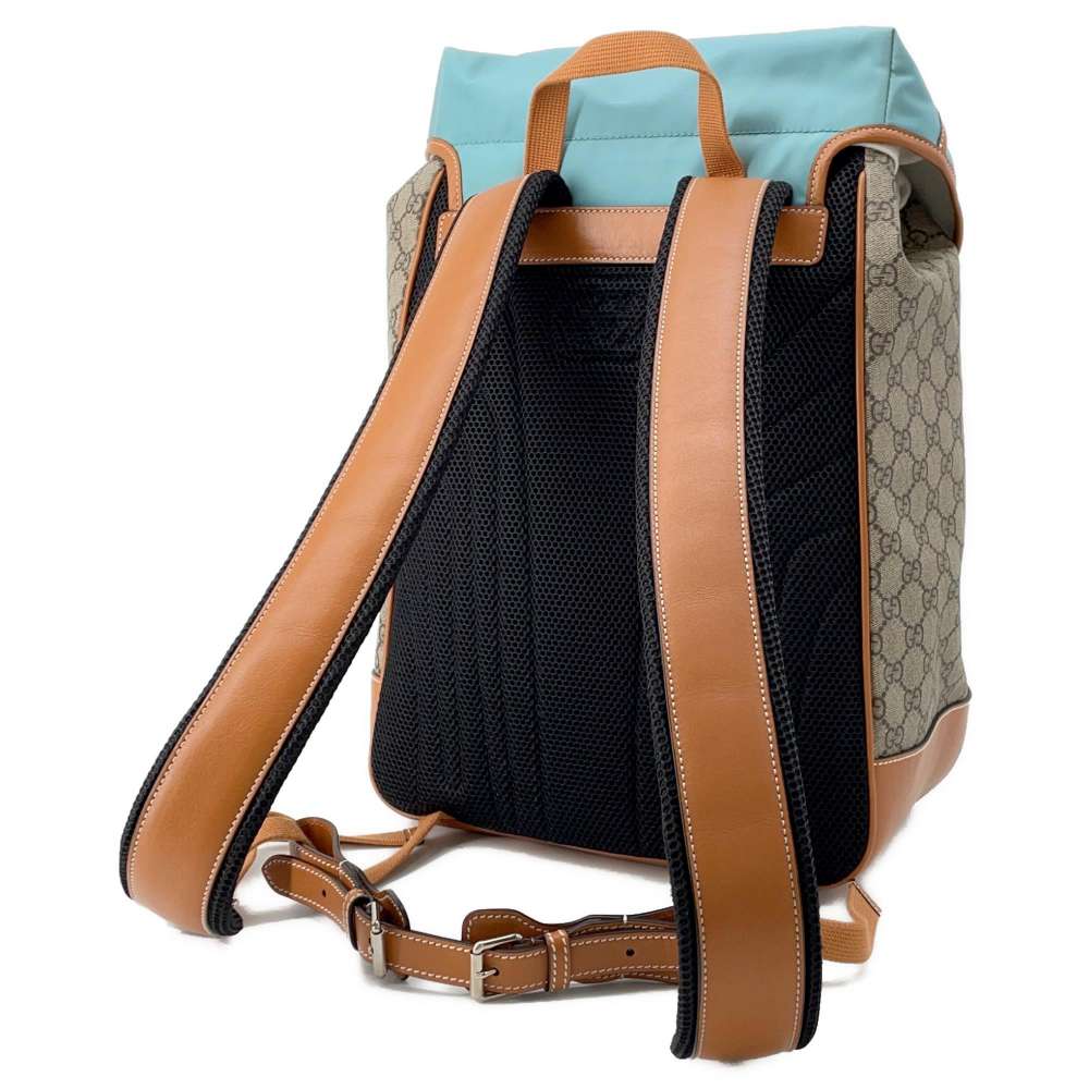GUCCI GG Supreme Interlocking Medium Backpack Blue/Brown/Beige 696013 Leather PVC
