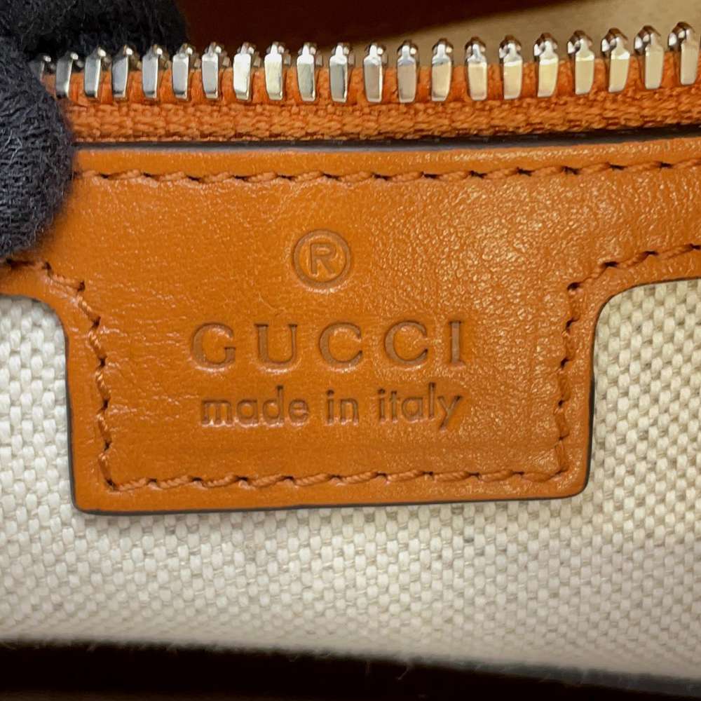 GUCCI Square G Rabbit Backpack Red/Beige/Brown 696013 Leather Nylon