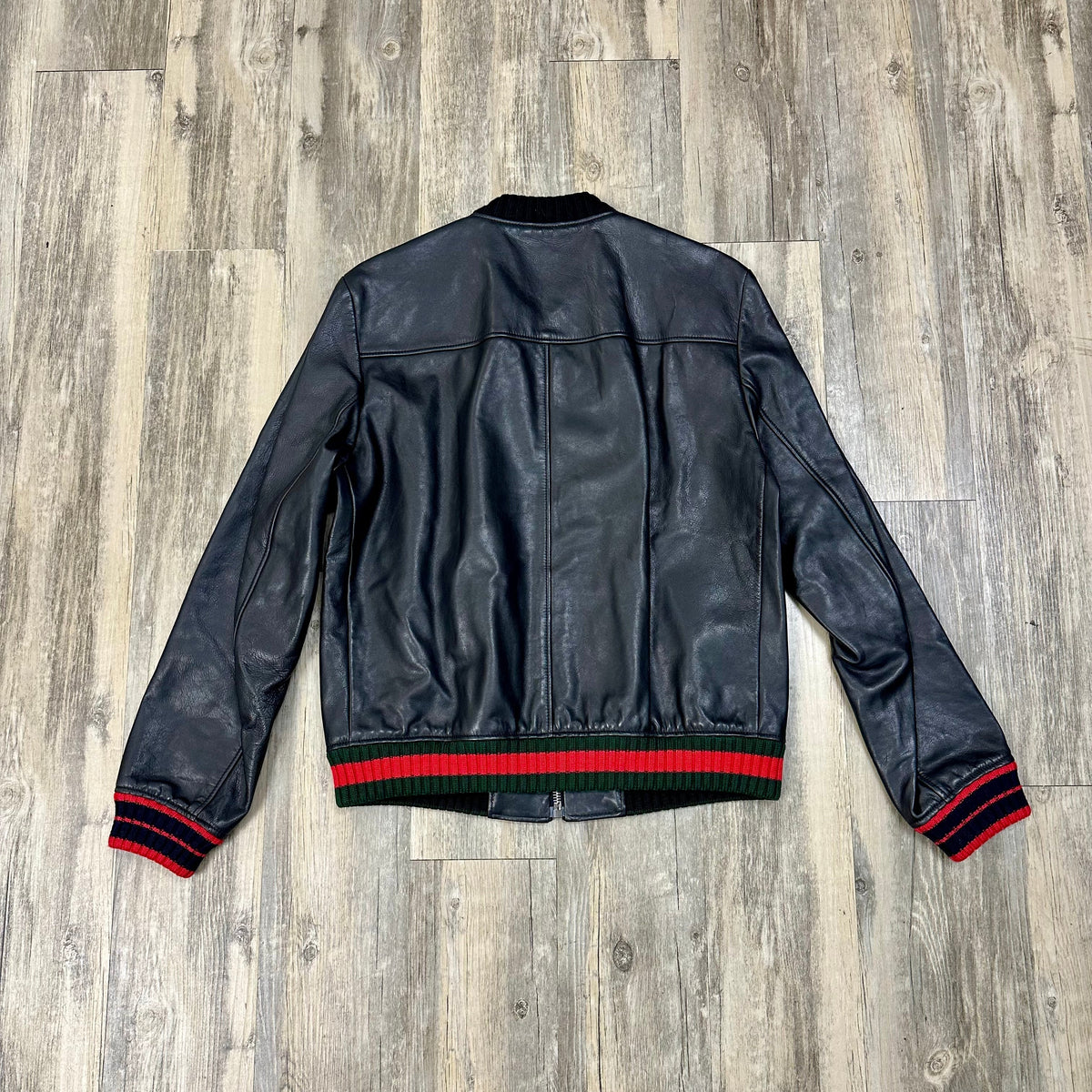 Gucci Jaguar Leather Varsity Jacket