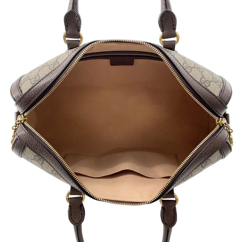 GUCCI Ophidia GGMedium Top Handle Bag Beige/Brown 524532 GG SupremeCanvas Leather