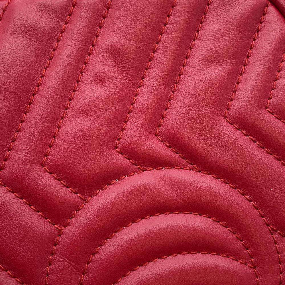 GUCCI GG Marmont Shoulder Bag Red 447632 Leather