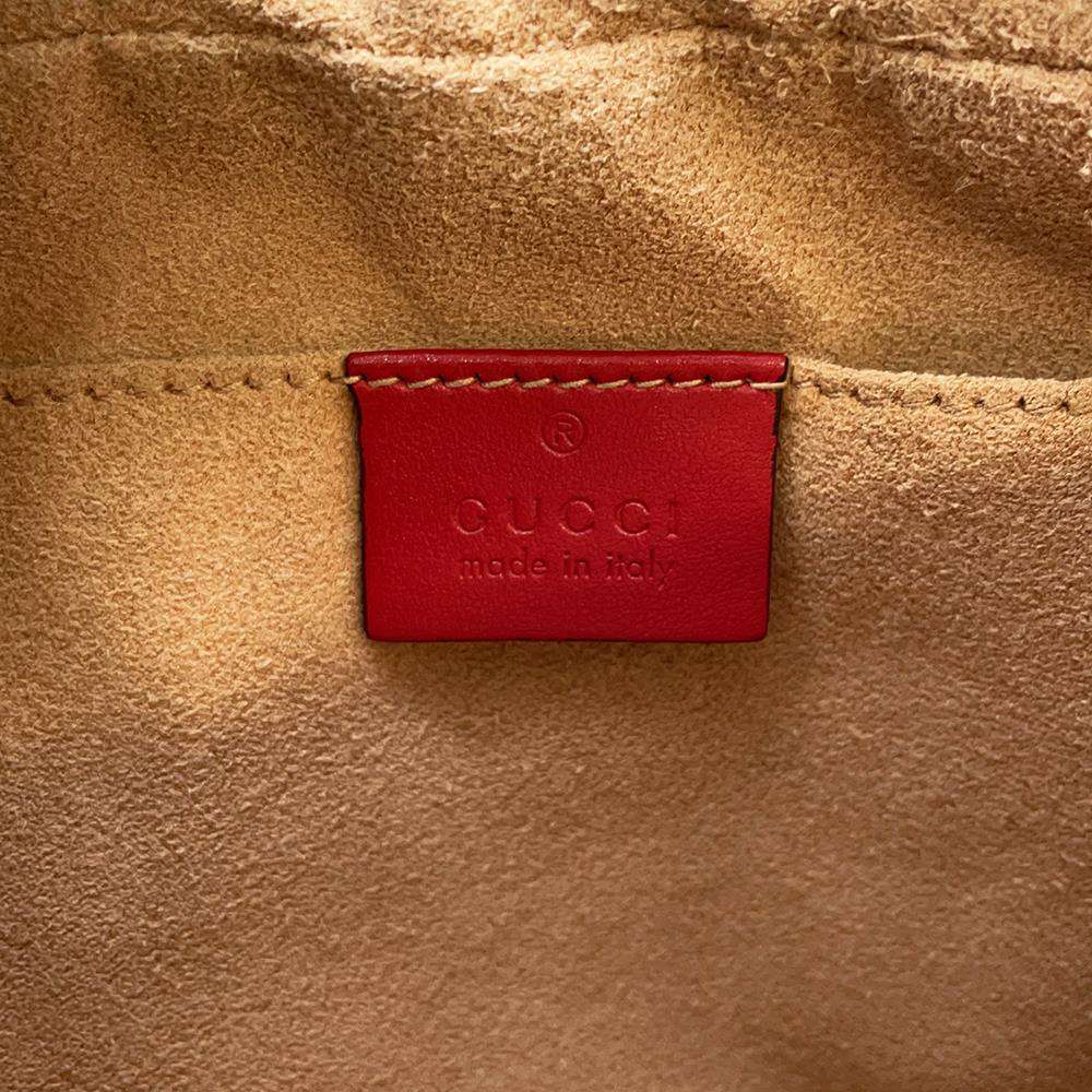 GUCCI GG Marmont Shoulder Bag Red 447632 Leather