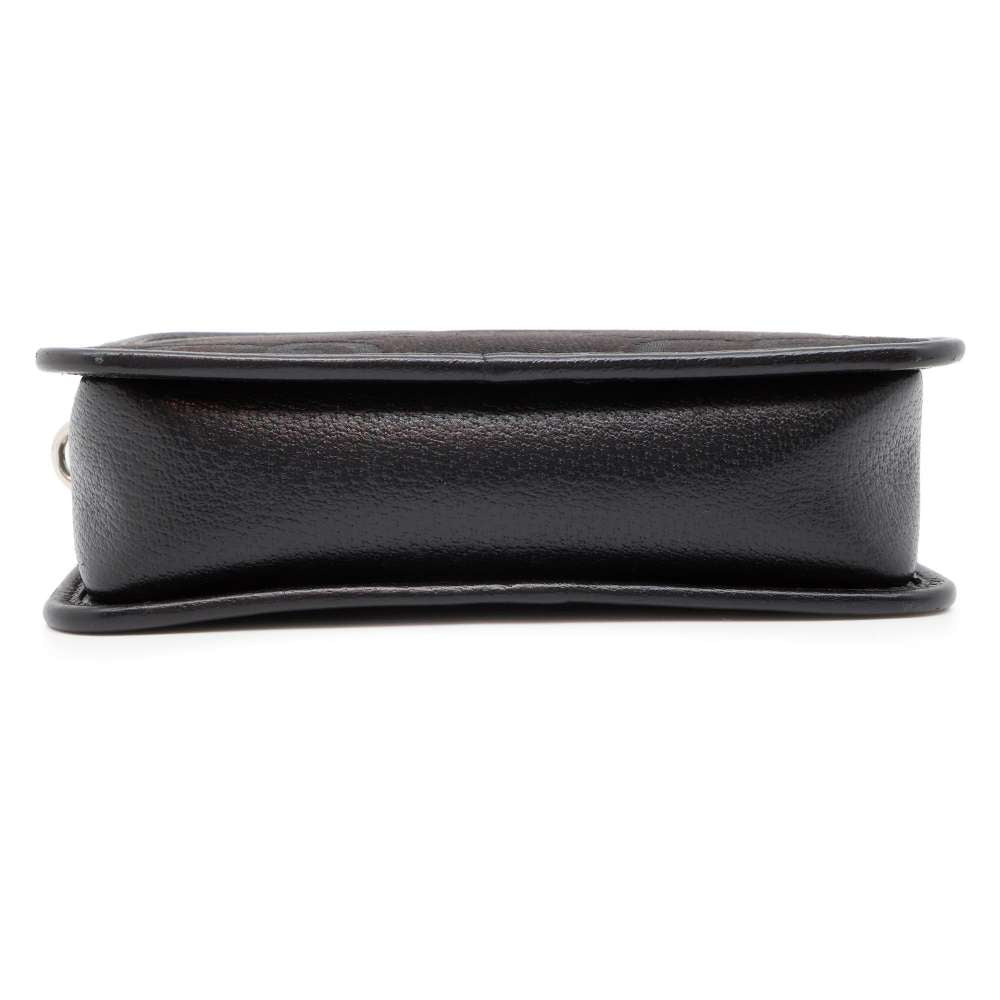 GUCCI Jumbo GG Shoulder Bag Black 696075 Canvas Leather