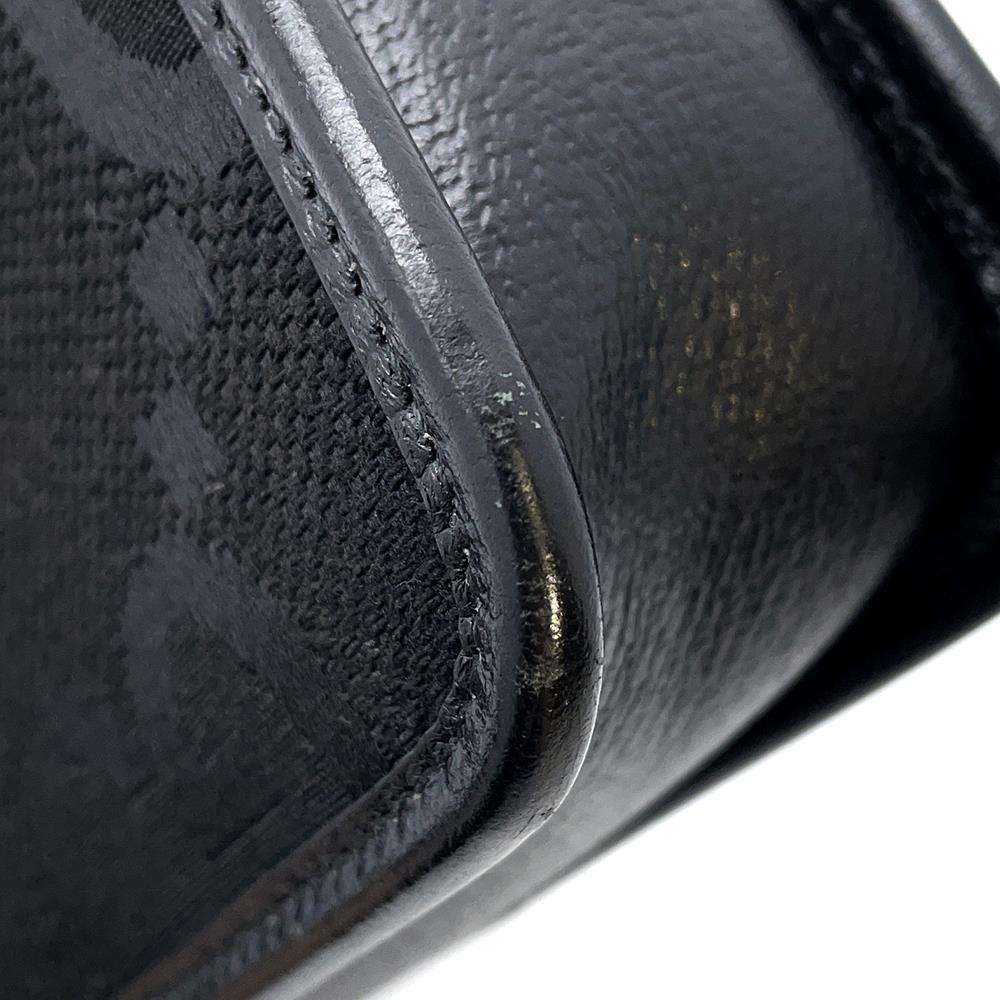 GUCCI Jumbo GG Shoulder Bag Black 696075 Canvas Leather