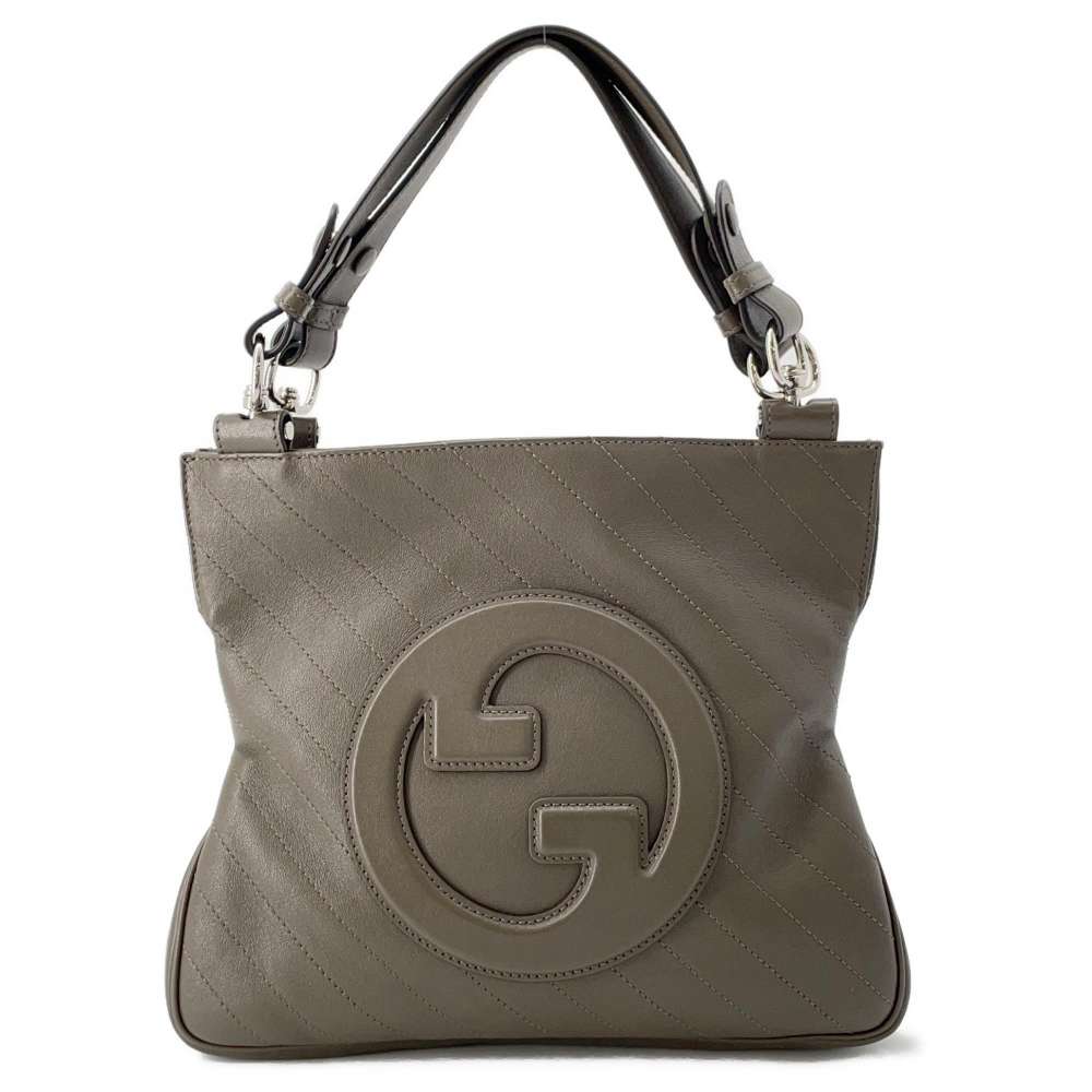 GUCCI Tote Bag Khaki 751518 Leather