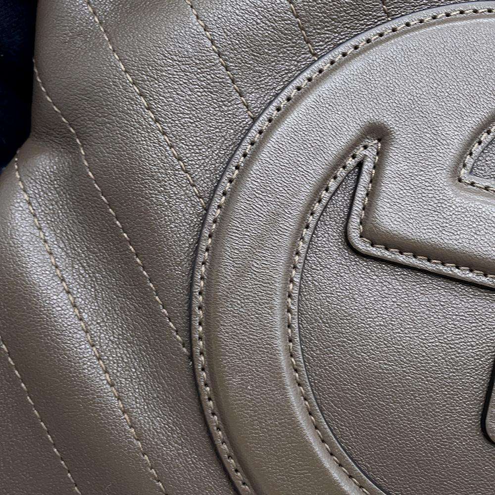 GUCCI Tote Bag Khaki 751518 Leather