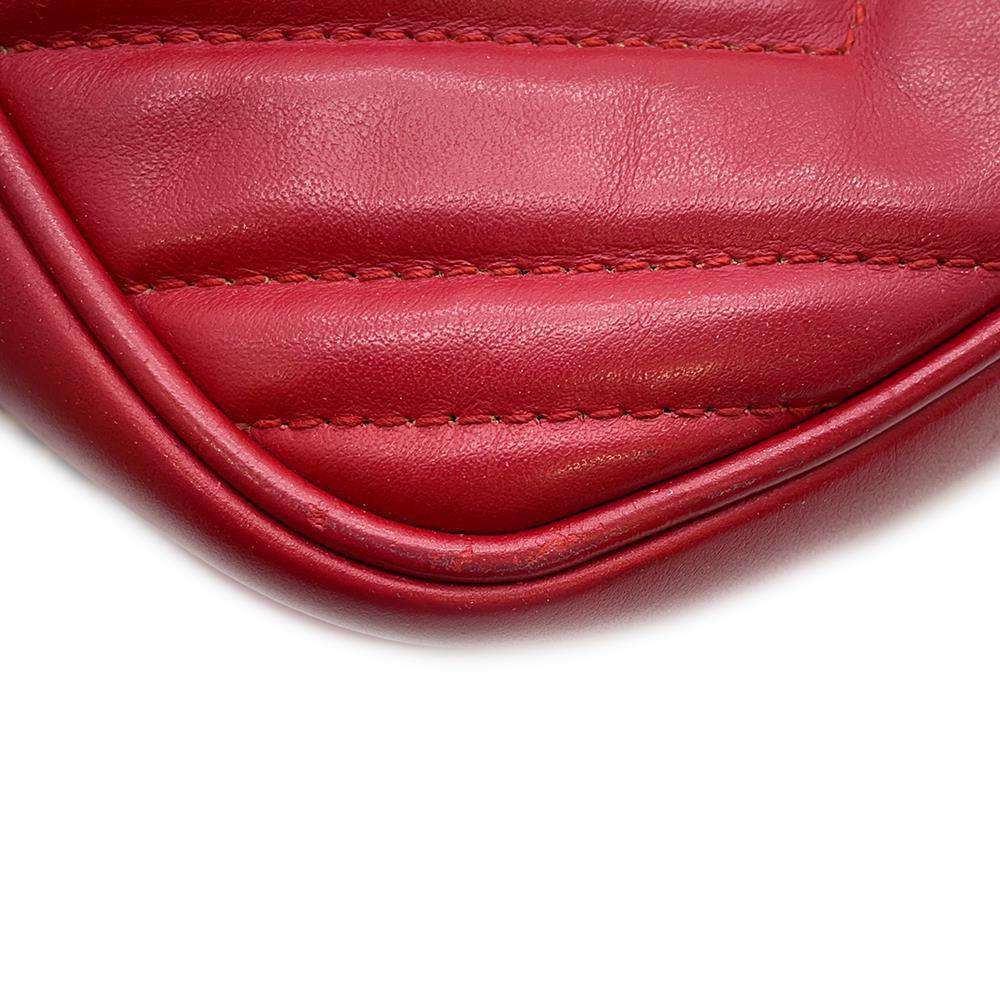 GUCCI GG Marmont Shoulder Bag Red 447632 Leather