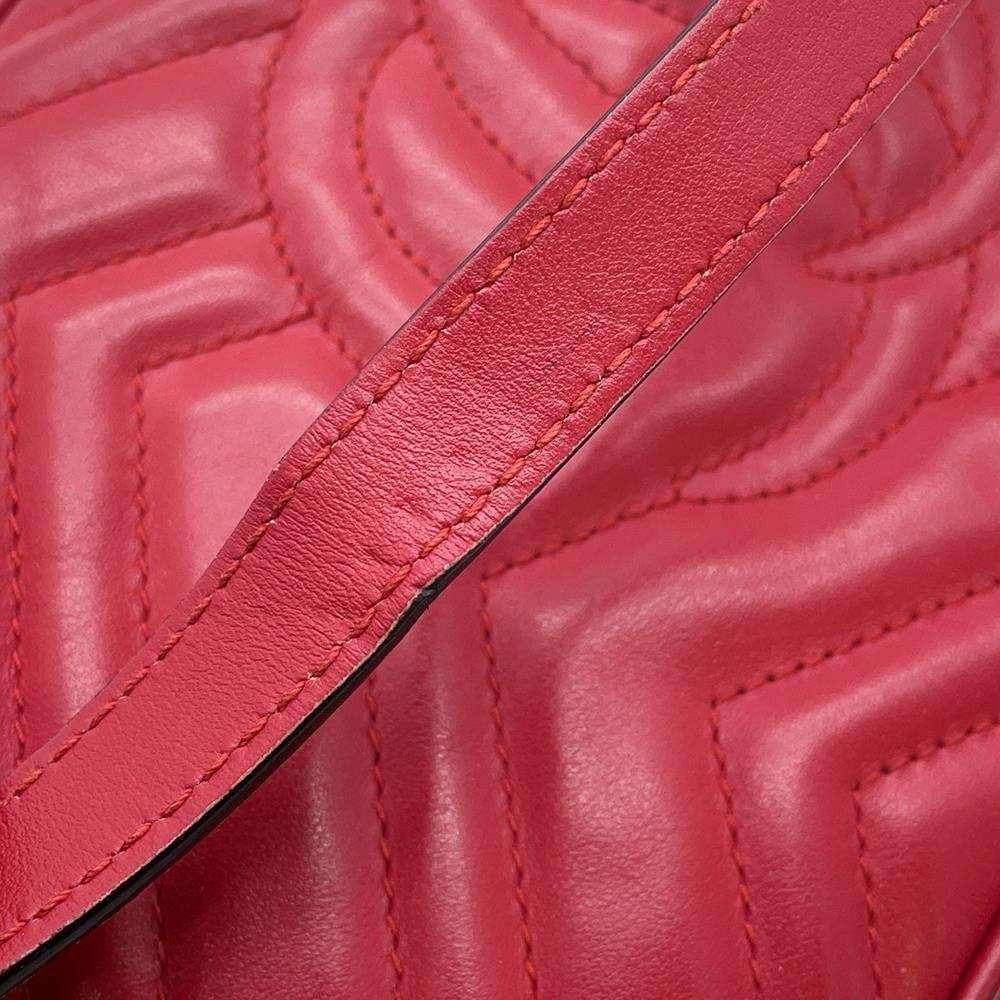 GUCCI GG Marmont Shoulder Bag Red 447632 Leather