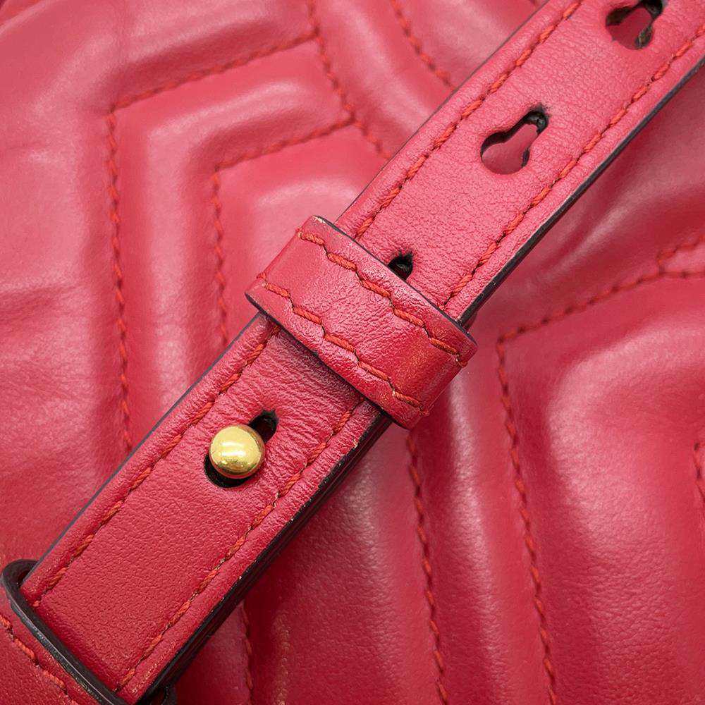 GUCCI GG Marmont Shoulder Bag Red 447632 Leather
