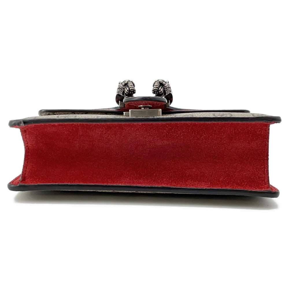 GUCCI Dionysus GG Supreme Shoulder Bag Brown/Red 421970 PVC Leather