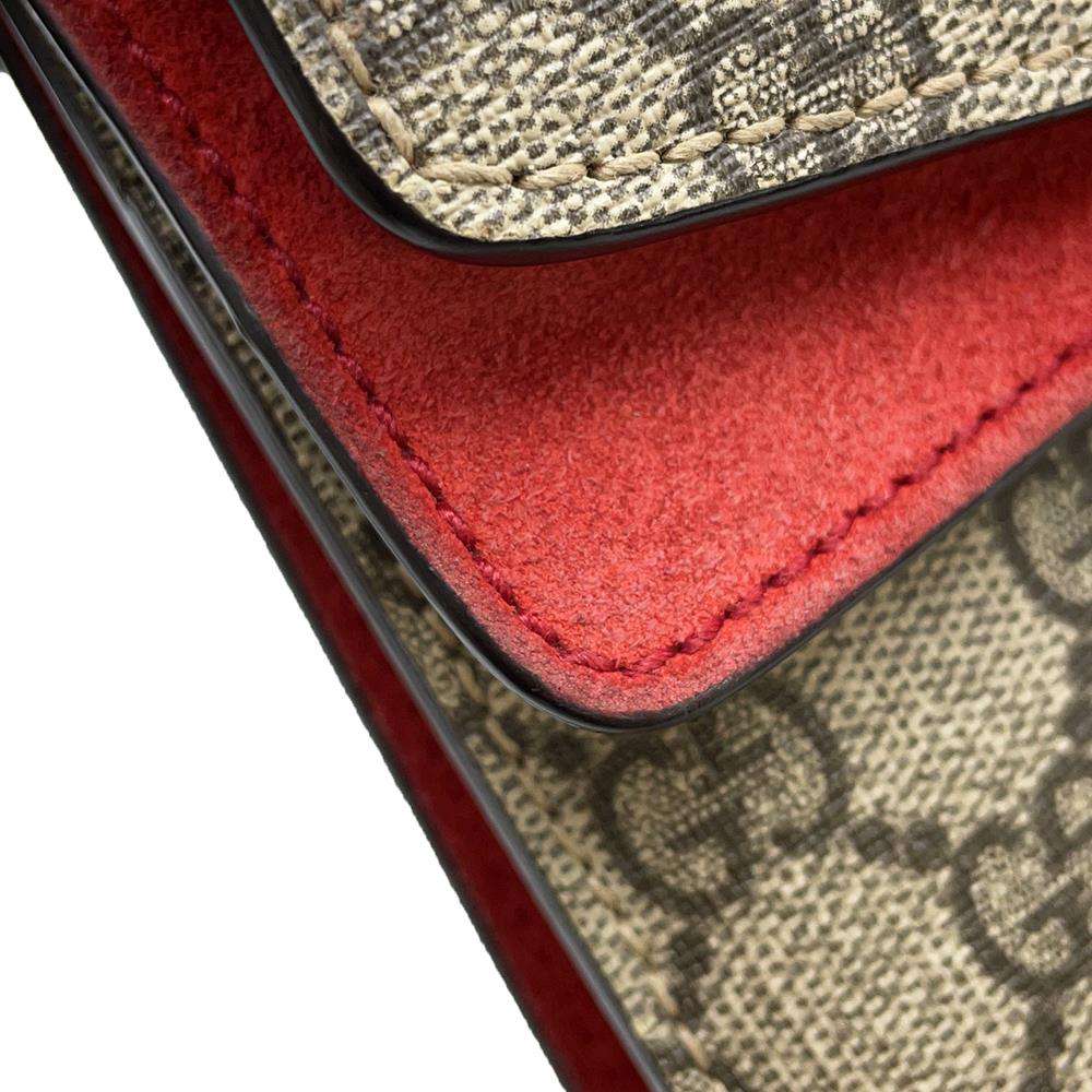 GUCCI Dionysus GG Supreme Shoulder Bag Brown/Red 421970 PVC Leather