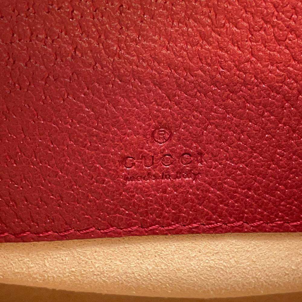GUCCI Ophidia Round Backpack Mini Red/Brown 598661 PVC Leather
