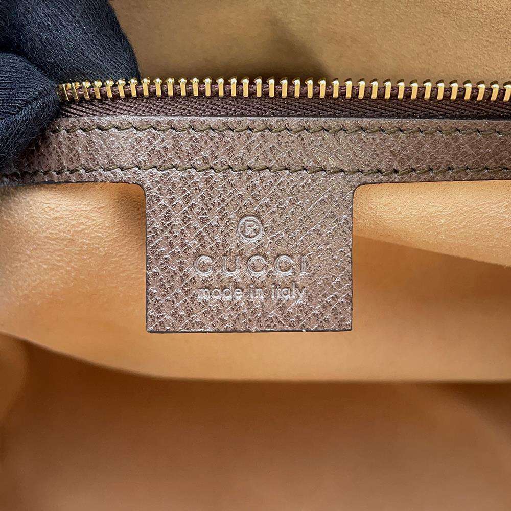 GUCCI Ophidia GG Supreme Handbag Brown/Red/Green 524533 GG SupremeCanvas Leather