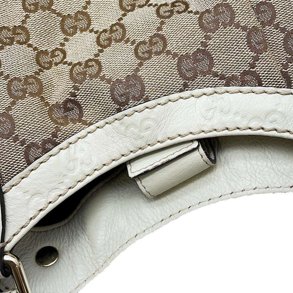 GUCCI Sukey Handbag Brown/White 211944 GG Canvas Leather