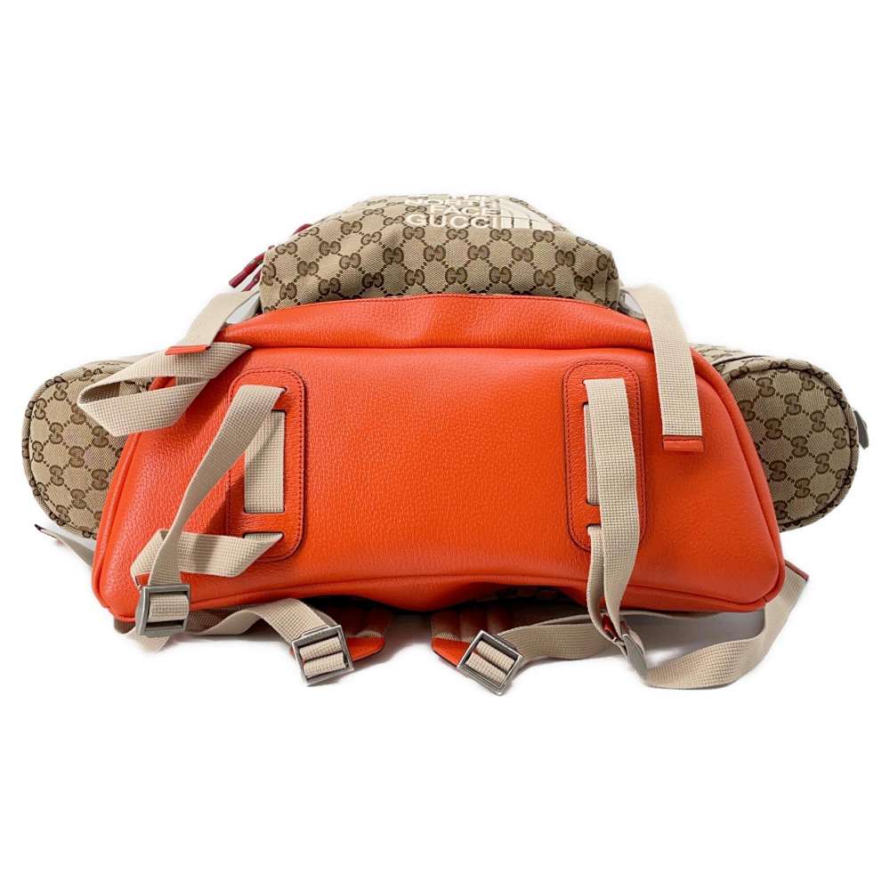 GUCCI North Face Collaboration Backpack Brown/Orange 650294 Canvas
