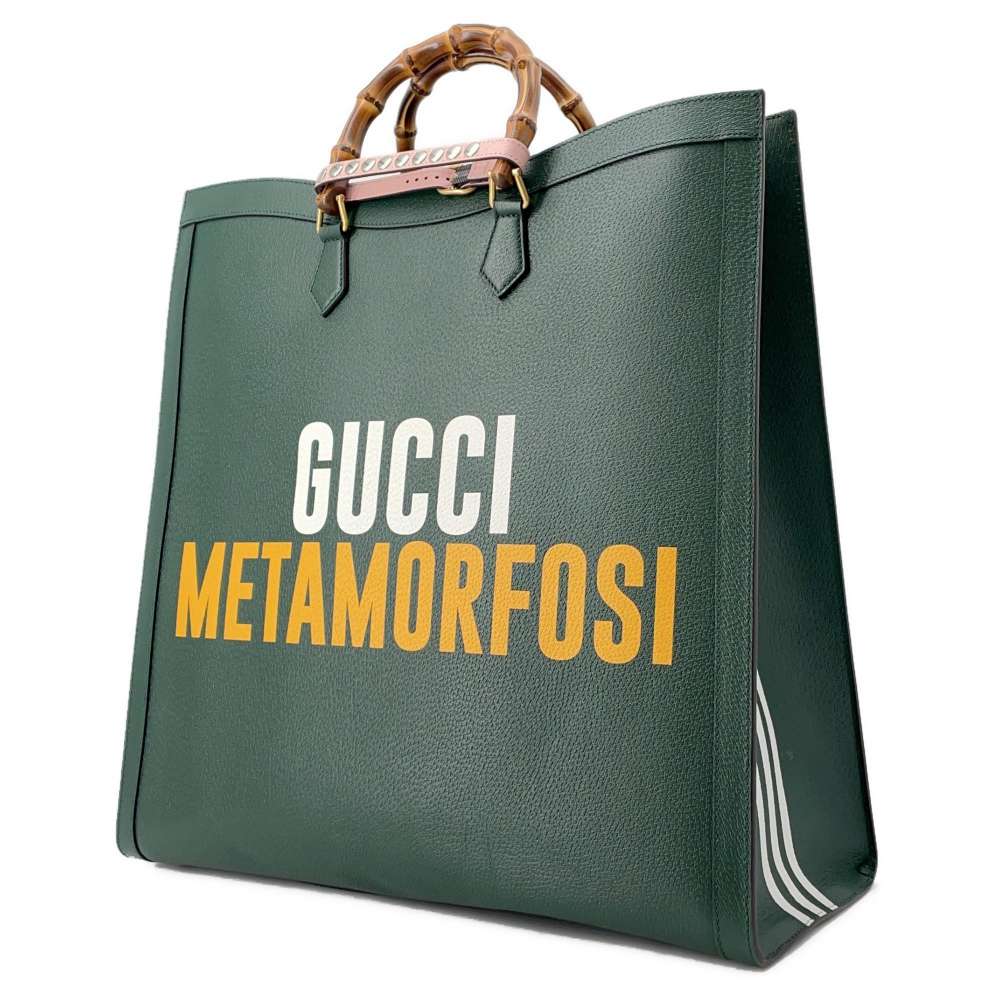 GUCCI Adidas Collaboration Diana Maxi Tote Green 719289 Leather
