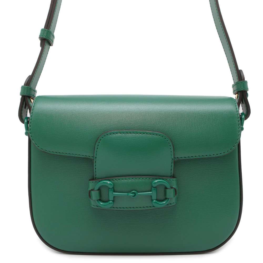GUCCI Horsebit1955 Shoulder Bag Green 726226 Leather Size Small
